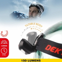 Lanterna de cap, LED, 150 lumeni, cu baterii 3 AAA, Dekton DT50512